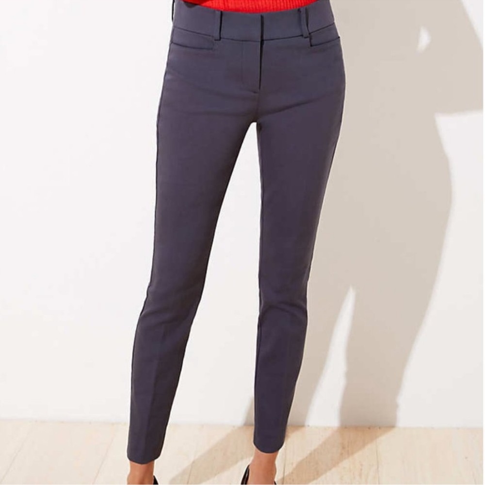 LOFT Petite Skinny Ankle Grey Pants
